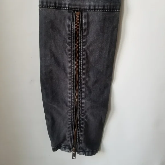 Free People Denim Gray Jeans Zip Up Legging Size 26 - Picture 9 of 11